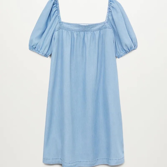 mango denim dress with puffed sleeves MANGO - Light denim dress Light blue - 6